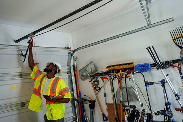 Professional Garage Door Panel Replacement technician working in Morristown, IN